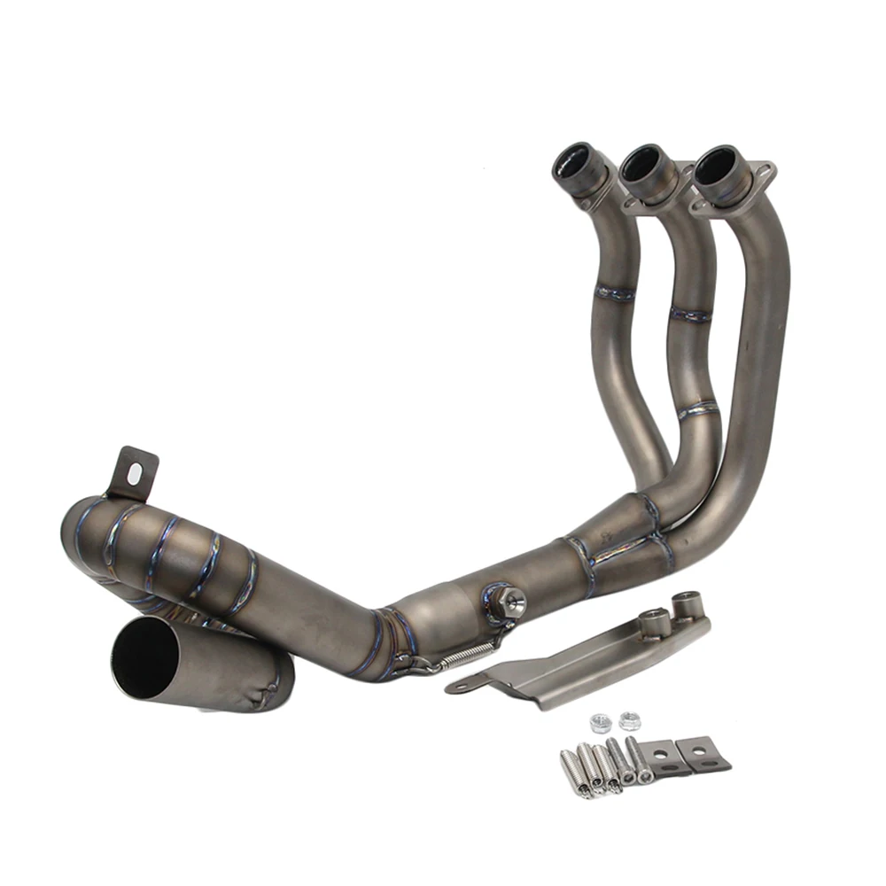 Полная выхлопная система из нержавеющей стали MT09 FZ09 для мотоцикла, Соединительная труба для передней и средней оси, для выхлопных газов MT 09