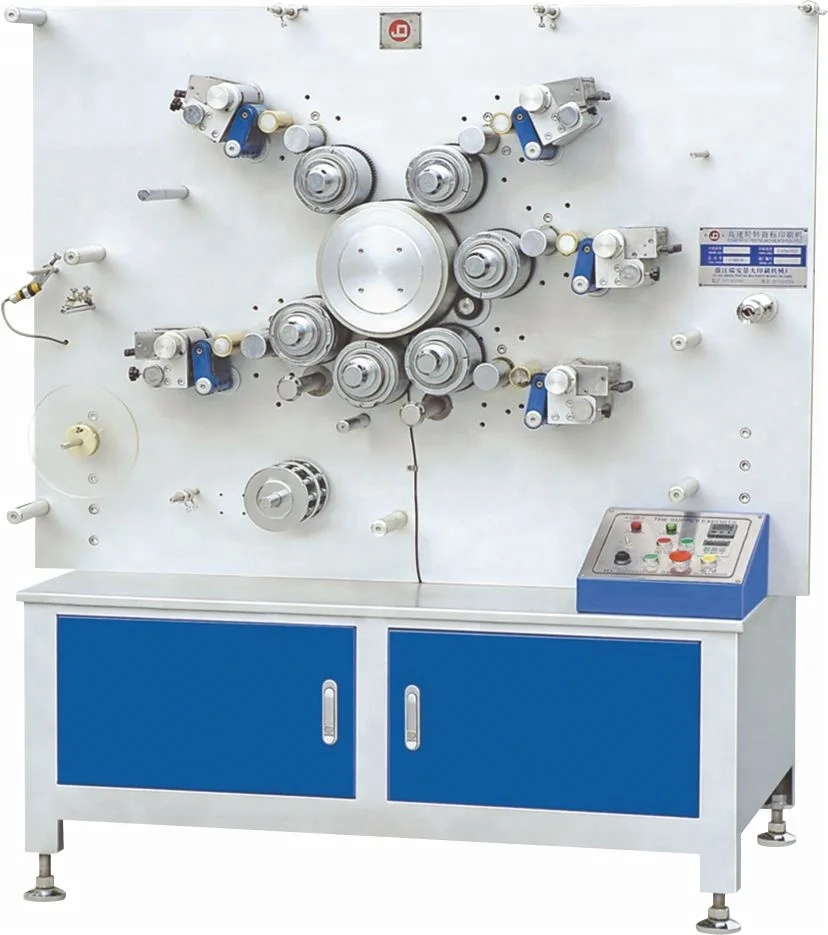 Factory Price Nylon Taffeta Label Printing Machine,  Five Colors Rotary Care Label Printing Equipment for Satin Ribbon(JS-1041B)