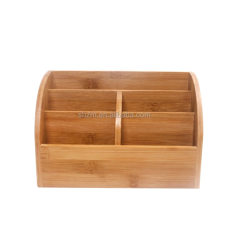Natural Bamboo Desktop Storage Serving Box Wooden Desktop Paper Business Card Holder