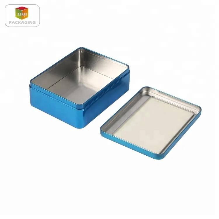 
rectangular biscuit gourmet tin packaging with clear window 