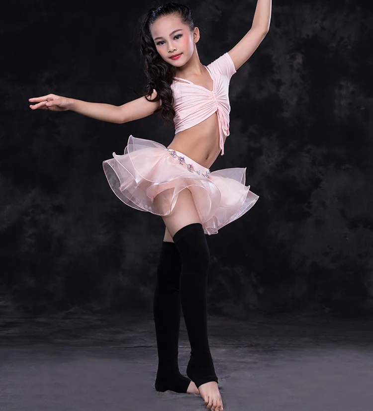 RT113-1 Wuchieal Modal and Yarn Children Belly Training Dance Clothes