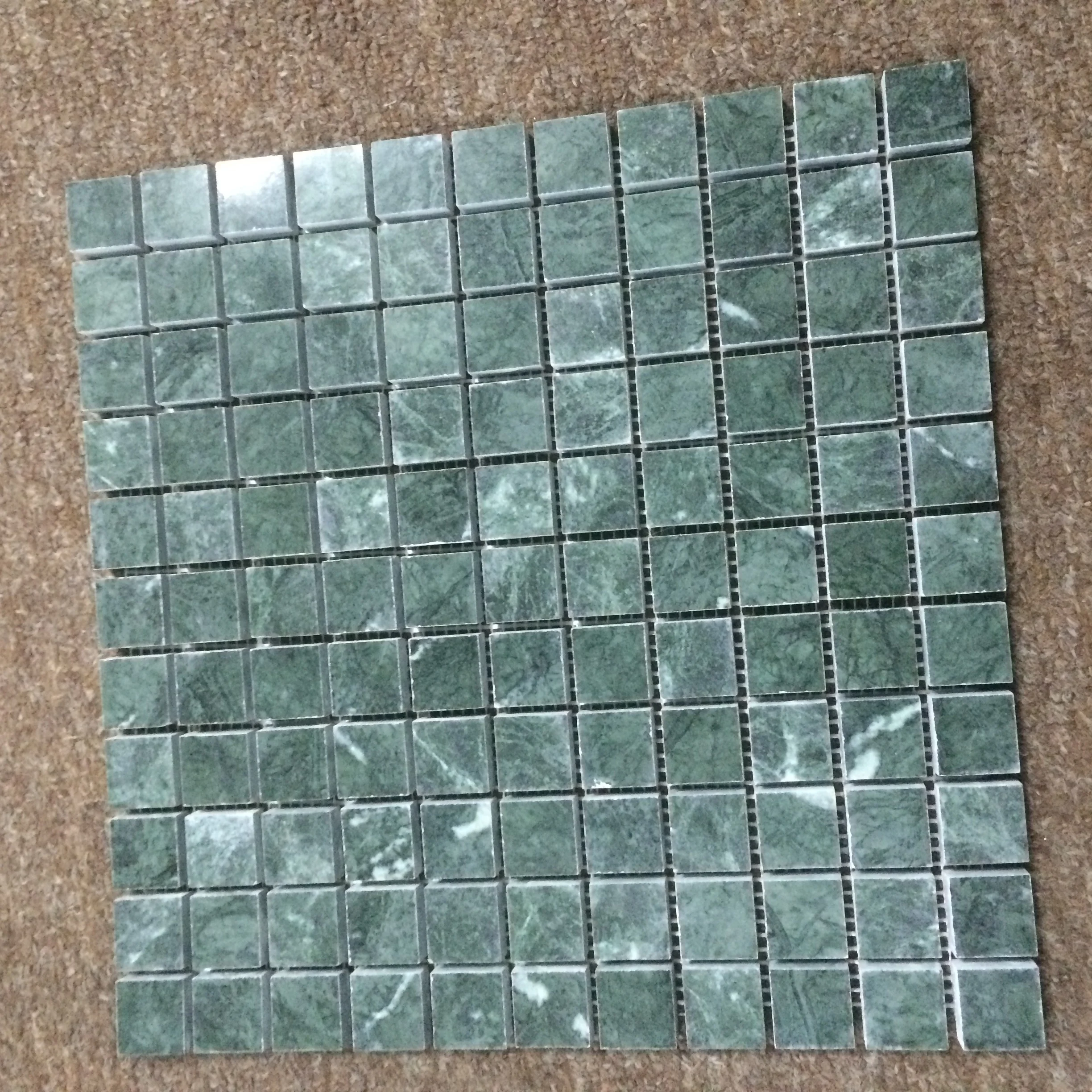 Square Emerald Green Marble Mosaic Tile for Bathroom Wall and Floor