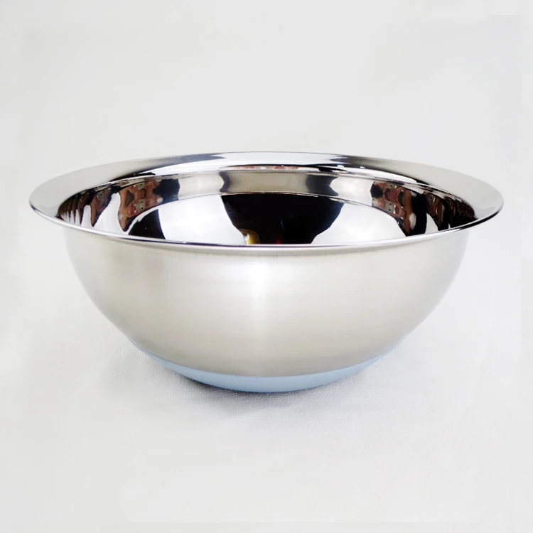 
Stainless steel multifunction deep salad mixing/ bowls set with silicone bottom 