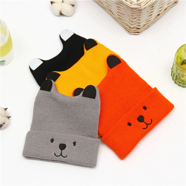 Baby kids winter animal ear hat cute bear hat