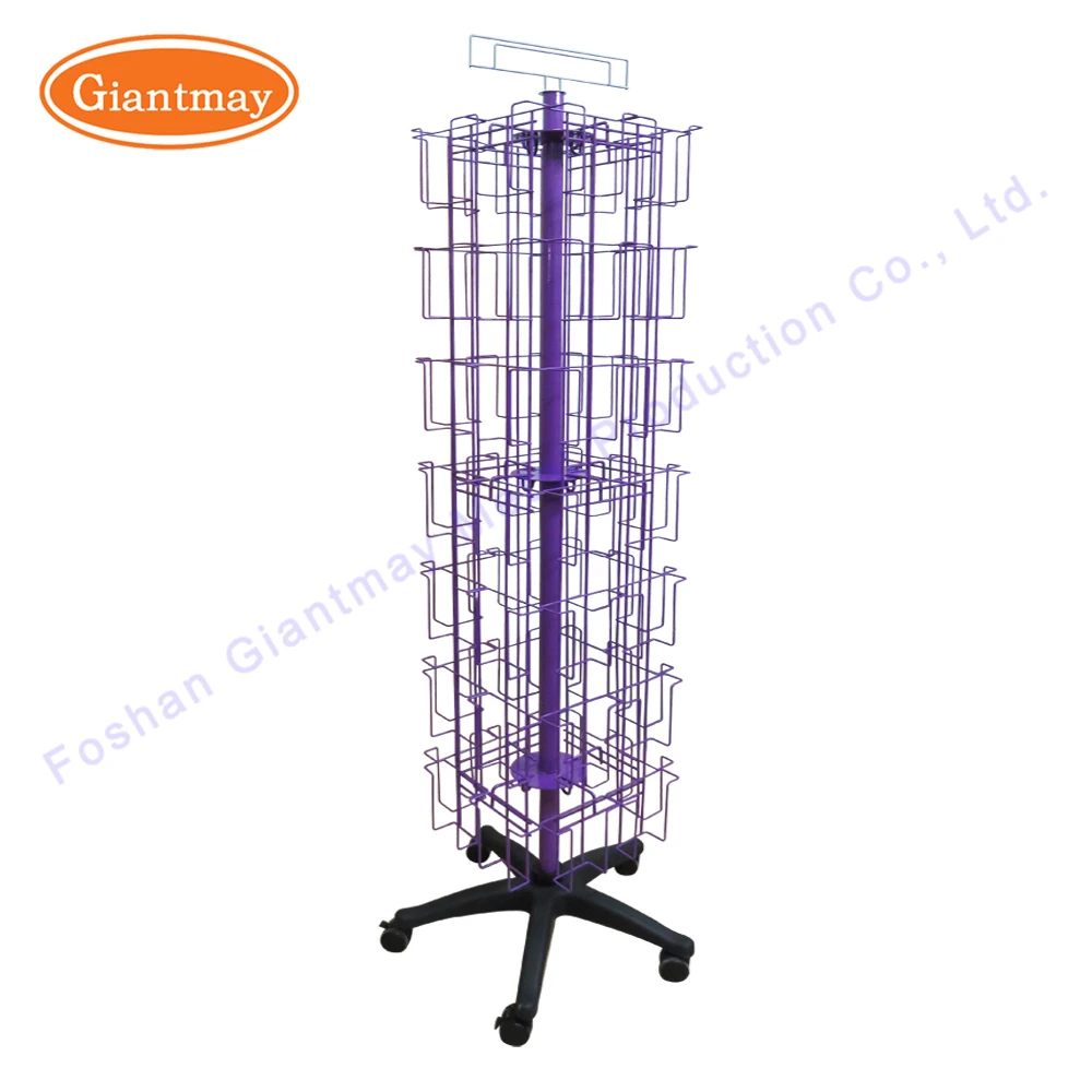 
Floor standing metal rotating postcard holder greeting card display stands 