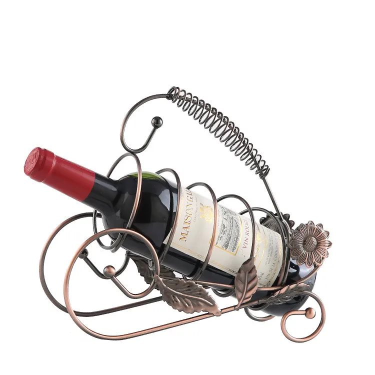 Металл Красный бутылки вина полка дисплея на стенде стойки для супермаркета