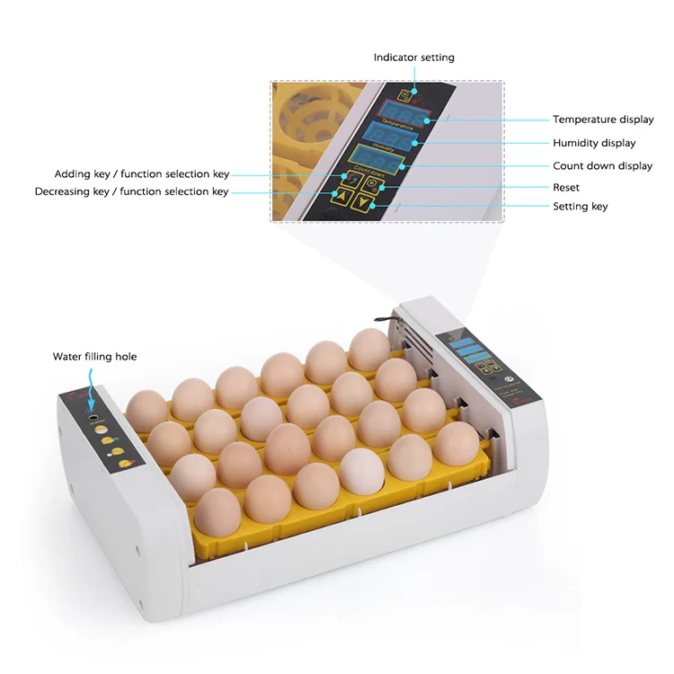 HHD 24A Cheap Price Egg Incubators Hatching Machine Fully Automatic Prices in Tunisia