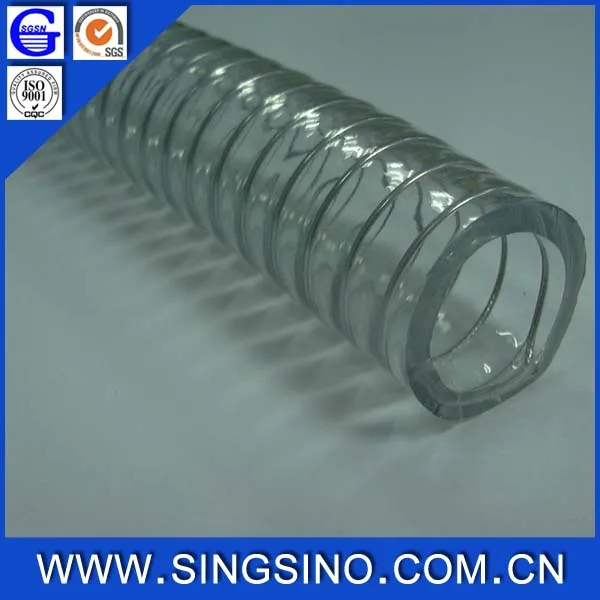 High-temperature Resistant PVC Spring Hose / PVC Steel Wire Hose / Clear PVC Braided Hose for Conveying Water, Oil or Powder