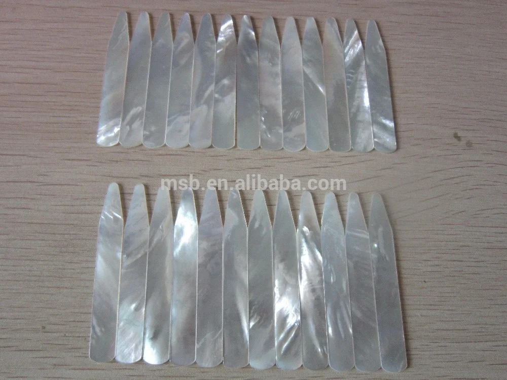 High quality white mother of pearl shell collar stays