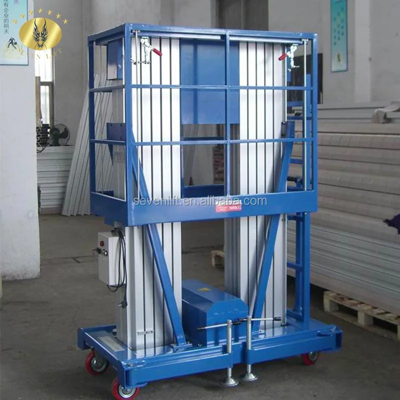 8m Hydraulic Lift Rental Aluminum Two 2 Mast Adjustable Electric Battery Power Manual Man Aerial Work