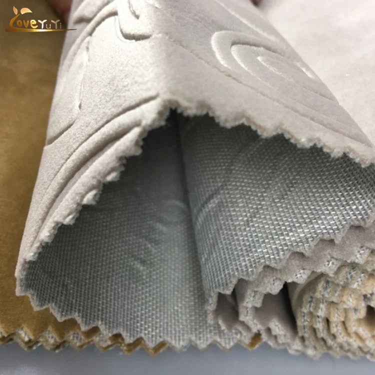 100% Polyester Chinese Embossed Velvet Material Fabric Sofa