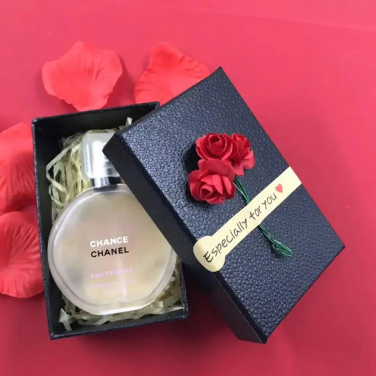 Elegant Custom Design lid and bottom Flower Paper Cardboard Perfume Essential Oil Gift Box