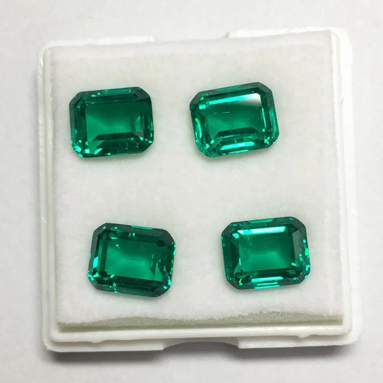 Lab Grown Gemstone Hydrothermal Green Colombian Zambian Emerald Stone Price Per Carat