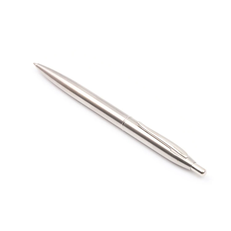 2 Year warranty slim design stainless steel ballpoint pen for business branding