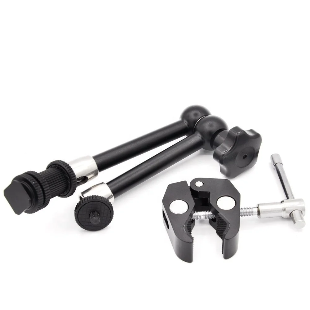 Takenoken Photo Studio Accessories Pliers Clip Large Super Clamp with 11 Inches Articulating Friction Magic Arm for LCD Monitors