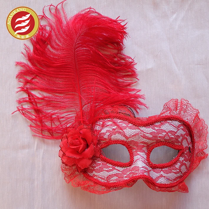Hot-sale Leading Factory Costume Handmade Feather Crafts High Prime Quality MASK Black Feather