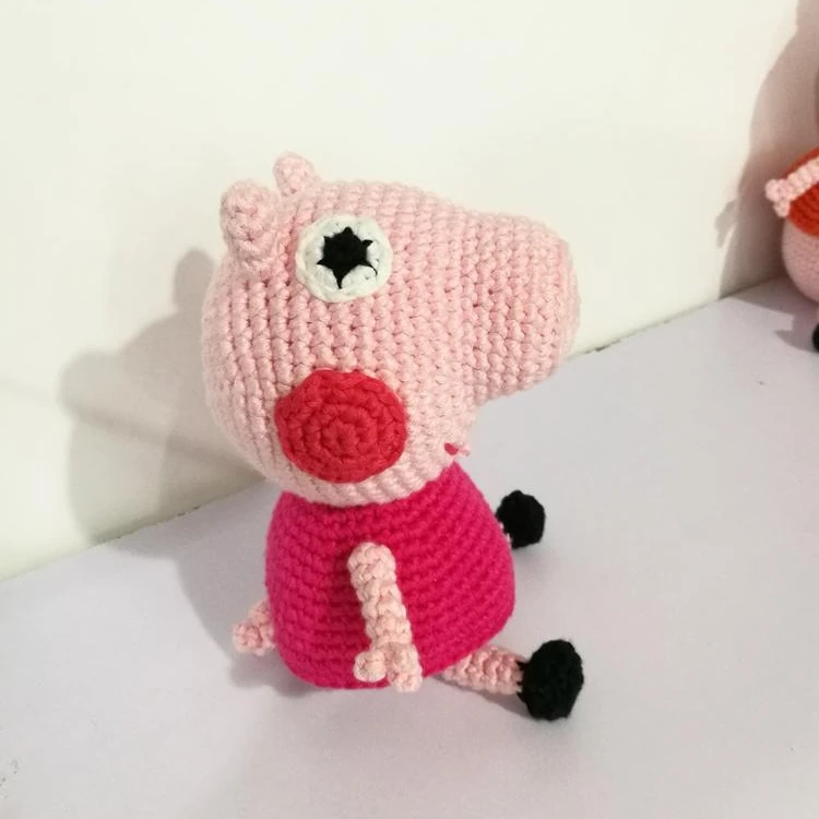 
Wholesale Custom 100% Handmade Crochet Armigurumi Baby Gift Soft Toy Little Pig 