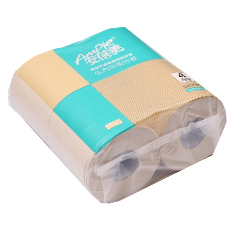 Pulp Bathroom Tissue Toilet Paper Roll Virgin Bamboo Tree-free 3 Ply Bath