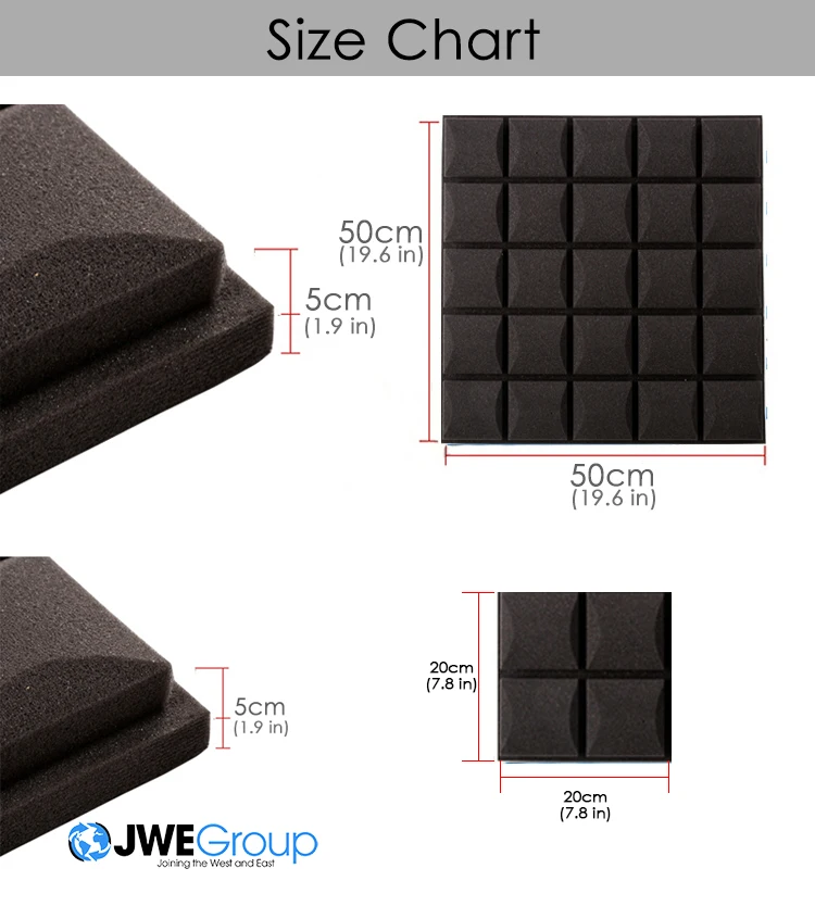 Акустическая панель Arrowzoom 12 шт., черно-красная акустическая панель 19,6x19,6x1,9 дюймов, Звукопоглощающая пена (доступная упаковка OEM)