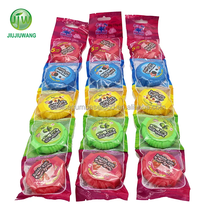 oem bubble roll gum in strips packing long bubble roll gum
