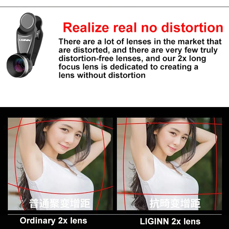 Профессиональный объектив LIGINN для камеры 2x телефото зум-объектив 70 мм Объективы для мобильного телефона для iphone 6s