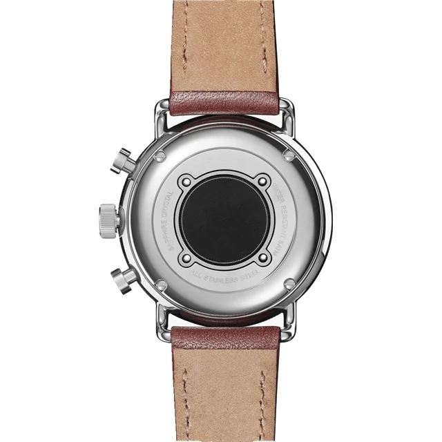 Chronograph automatic men wristwatch with Italy genuine leather straps watch for man