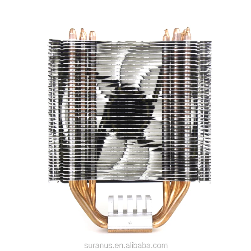 12V PC Computer Case CPU Cooler 6 Copper Pipes Aluminum Heatsink Cooler Fan