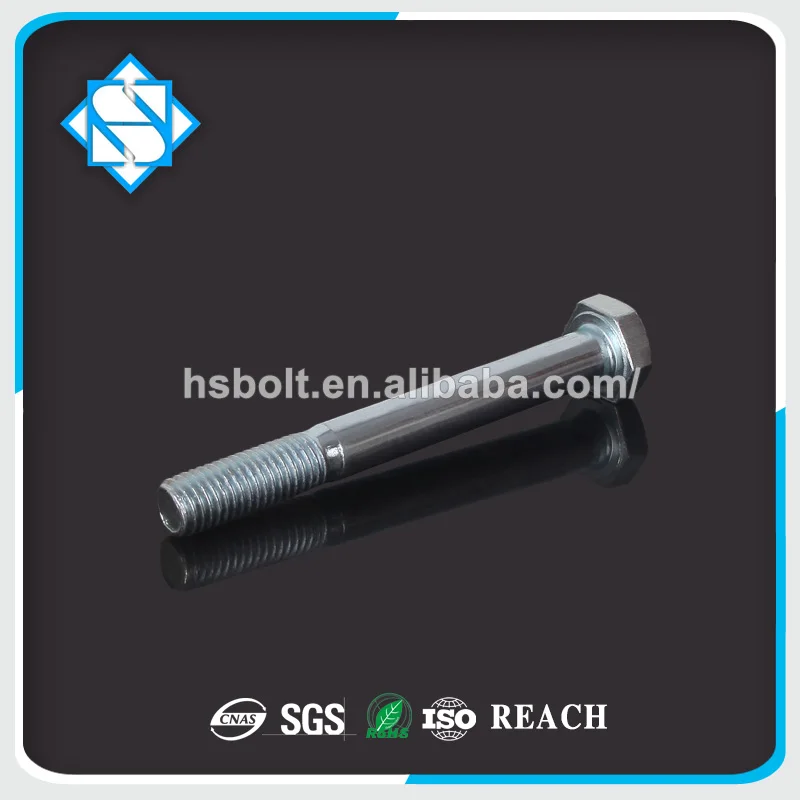 Din 933 Grade 8.8 Zinc Plated High Tensile Hexagon Head Bolt Corrosive Resistance Machine Screw