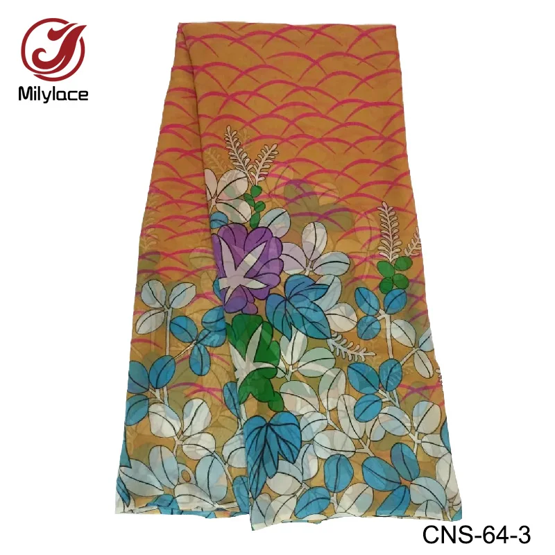 Korean japanese floral patterned printed silk chiffon fabric