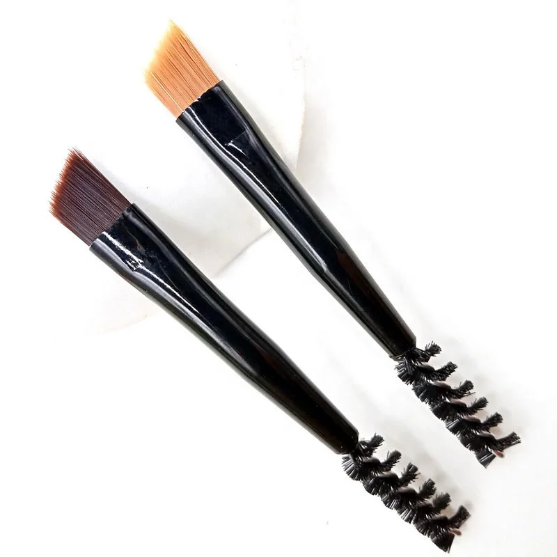 Короткая портативная мягкая кисть мини Двойные кисти для макияжа бровей Кисть для подводки глаз