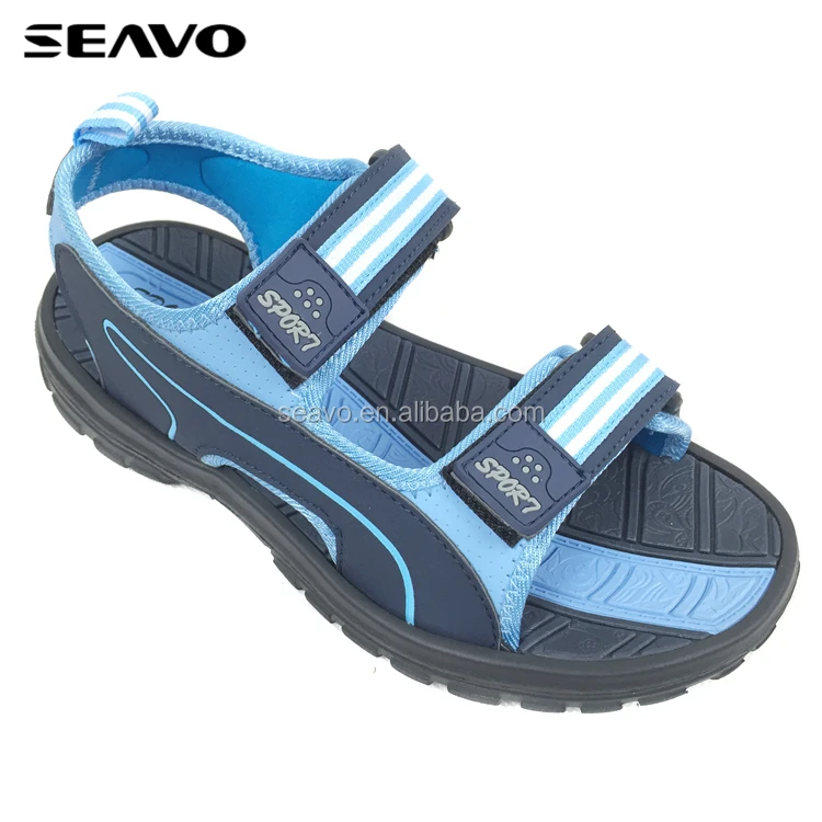 
SEAVO spring step comfortable blue ribbon adorn adjustable upper design eva kids sandals for flat feet 