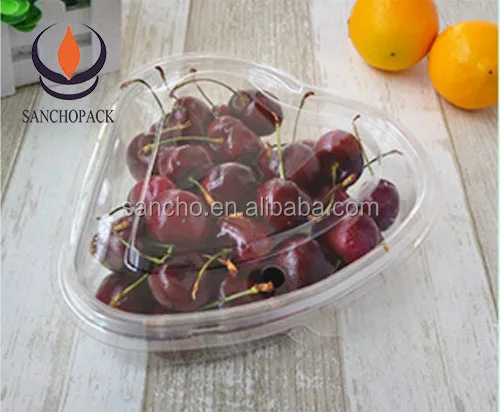 heart shaped pet plastic 1 lb clamshell fruit container