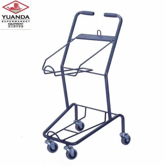New design Canadian style cart double baskets shopping trolley