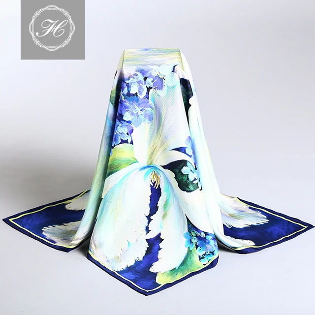 Factory wholesale scarf hand made new design digital printing style silk scarf