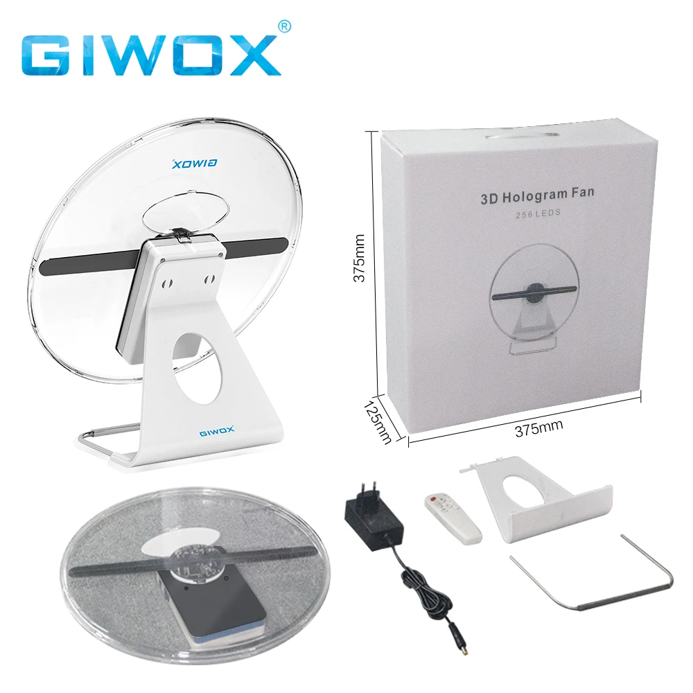 Giwox маленький размер 28 см 3D проектор разрешение 512*512 Голограмма вентилятор портативный светодиодный дисплей для бара мероприятия
