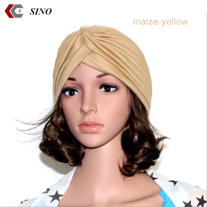 
custom hair bonnet cross cap chambray satin bonnet india arabic turban puggaree islamic hijab cap 
