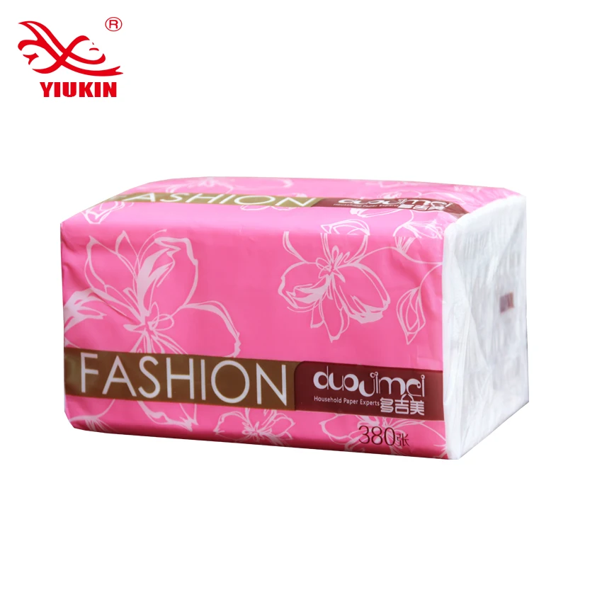 OEM soft cheap 8 bags/ pack family advanced wrapped facial tissue paper