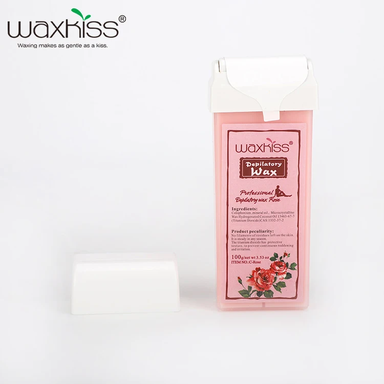100g cartridge roll-on rose depilatory wax/natural depilatory wax/waxkiss brand cartridge wax