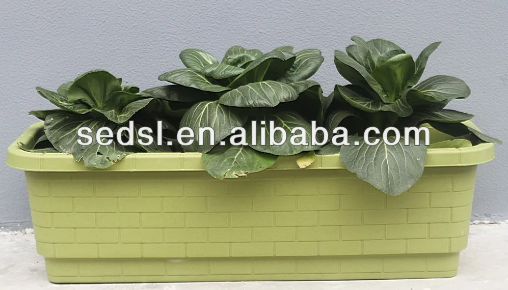 Hot sale Vegetable herb pots rectangle simple plastic flower pot modular planter boxes succulent Gardening Containers