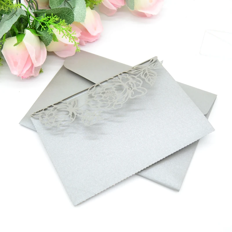 Laser cut wedding invitations card envelopes decorations