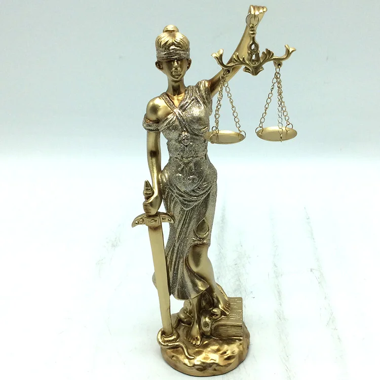 Resin lady figurine Greece Goddess of Justice resin statue with different size