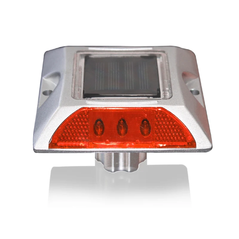 Aluminum cat eye red flashing light solar led road stud