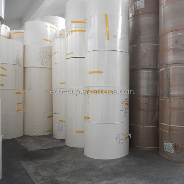 Raw materials single / double sided PE PLA Coated Paper Fans Sheet rollls for disposable paper cup container