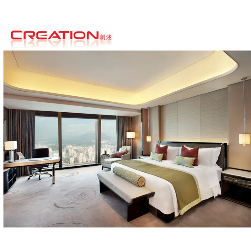 Creation Best Price Good Quality Customized Furniture Hotel Tv Stand Hotel Bedroom Set Commercial Hotel Modern Attractive Wood