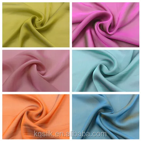 
Yarn dyed woven plain/solid silk satin/charmeuse fabric with multicolor with some colors in stock for lady clothes 