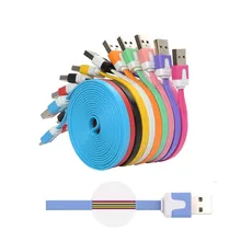 1M 2M 3M Noodle Flat Colorful Sync Data Cord 2.0 USB Charging Cable for Iphone se 5 5s 6 6s plus IOS 7 8 9 for ipad pro charger