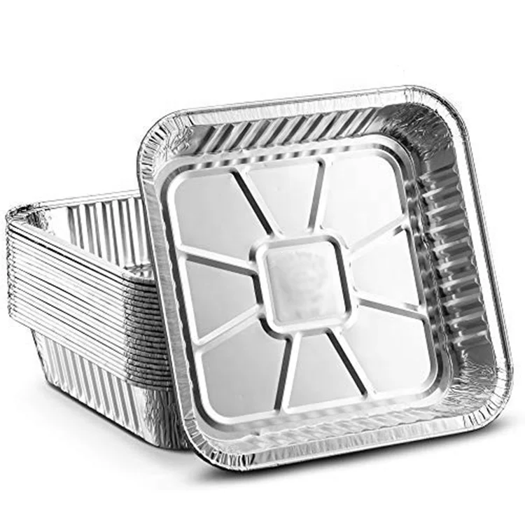 Square baking Pans Disposable Aluminum Foil Baking Tins For Baking Cooking, Broiling, Roasting