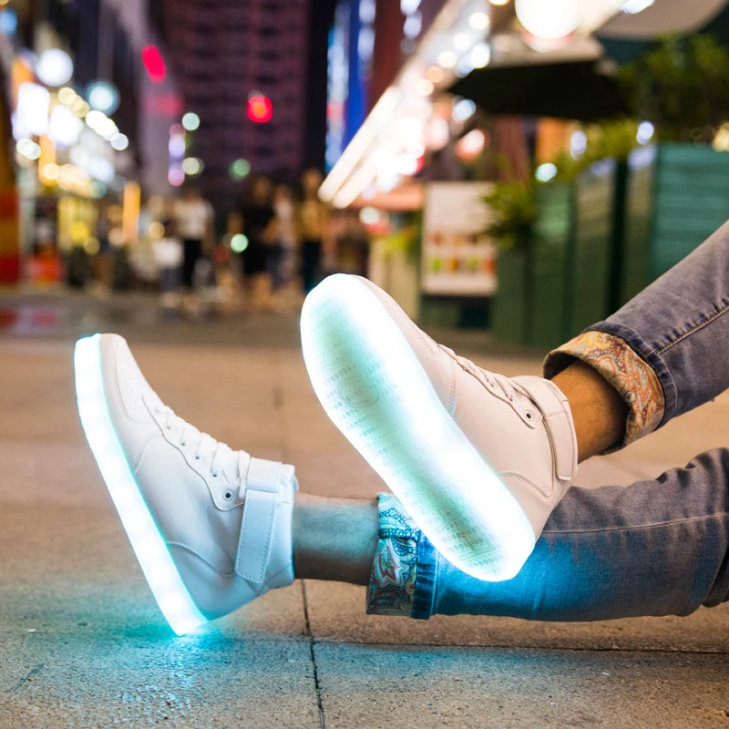 
2017 High Quality fashion LED casual adult light up shoes With led light high heel shoes 
