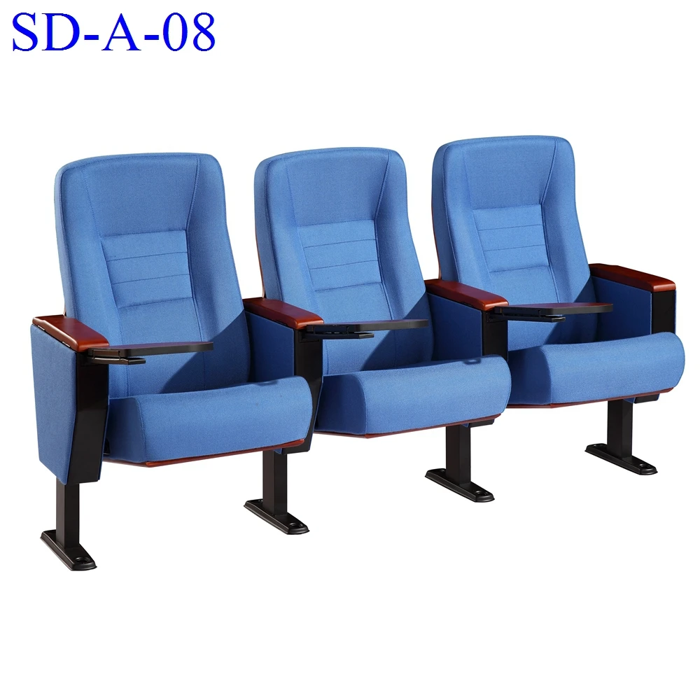 
No.SD-A-08 Lecture Hall Comfortable Folding Public Auditorium Theater Church Seat With Desk 
