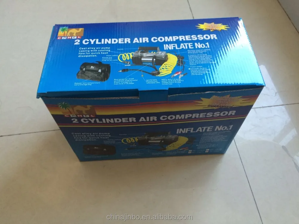 JB-88 12V Double Cylinder 4m Coiled Hose Inflater Air Compressor Car inflate